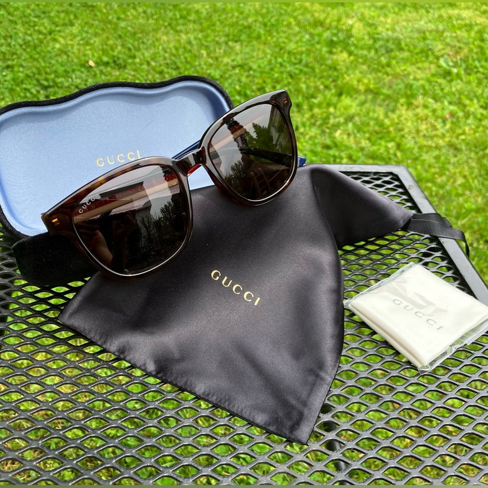 GUCCI Brown Square Frame Sunglasses 54mm, Unisex